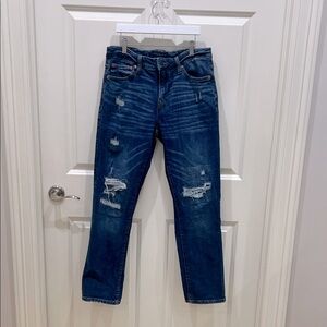 Men's Distressed Blue Jeans